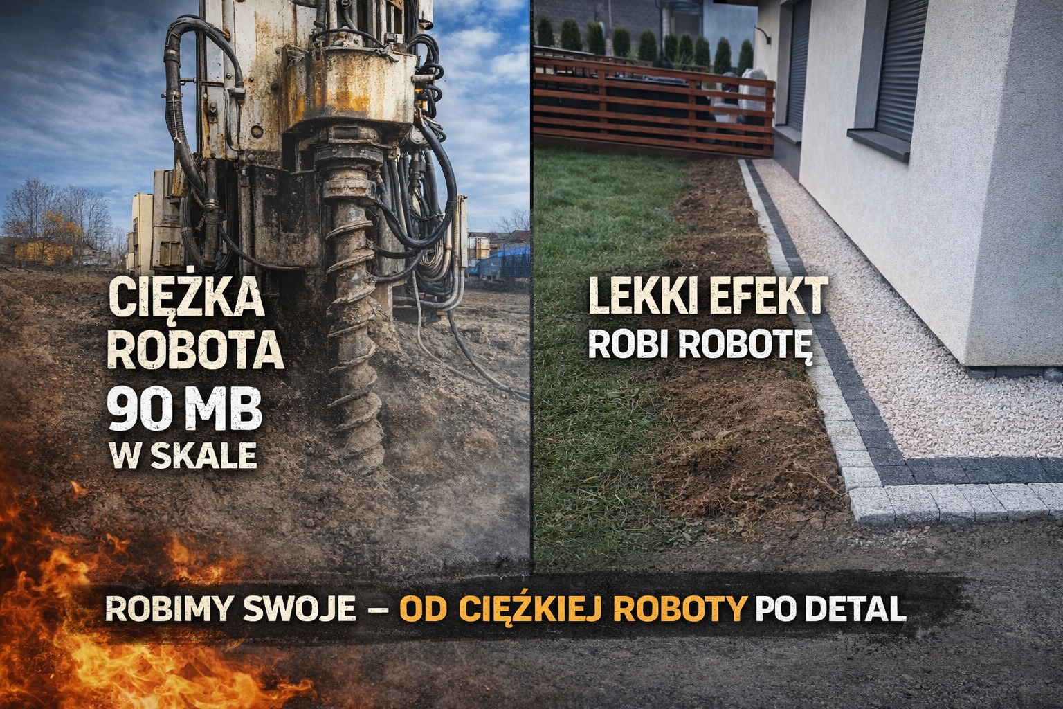 Plakat przedstawiający zdjęcie z ostatnich dwóch tygodni pracy firmy KAMYK